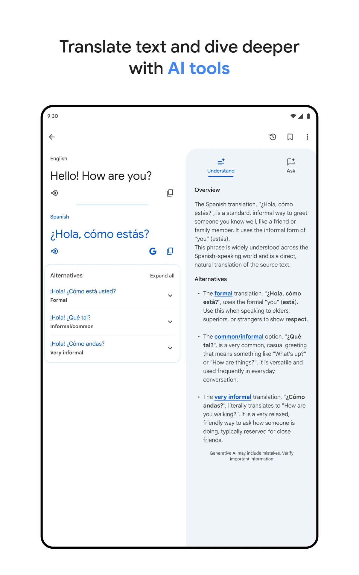 Google Translate screenshot
